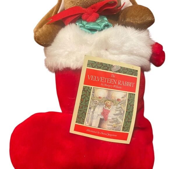 The Velveteen Rabbit Plush Christmas Stocking by Margery Williams 1980s NWT - Picture 2 of 4
